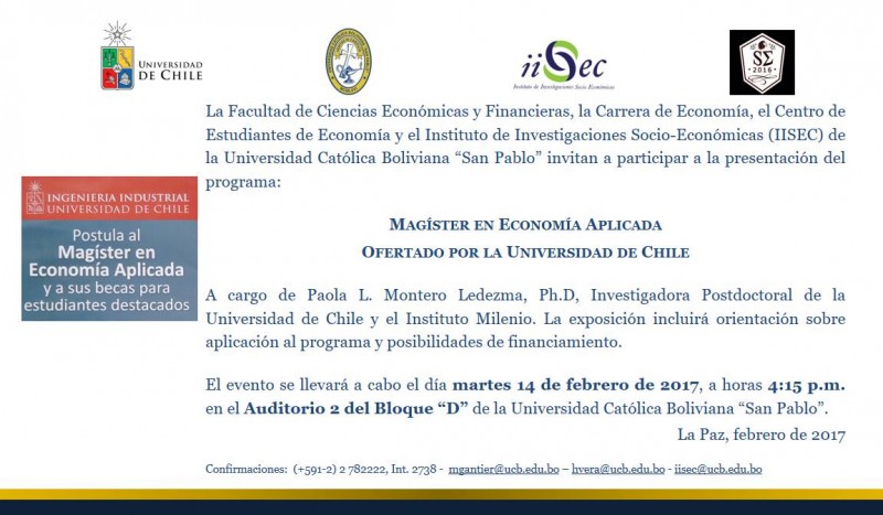Presentación del Programa Magíster en Economía Aplicada