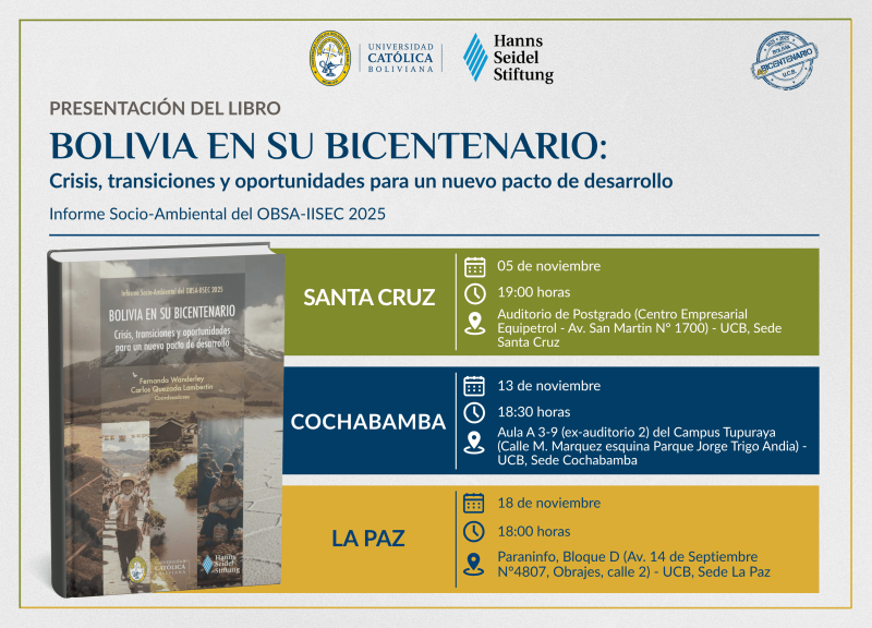 Presentación del Informe Socio-Ambiental del OBSA-IISEC 2025: Bolivia en su Bicentenario