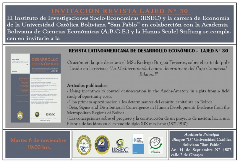 Presentación de la Revista LAJED N° 30