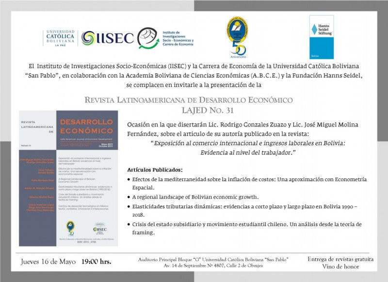 Presentación de la Revista LAJED N° 31
