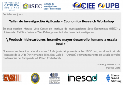 4° Taller de Investigación Aplicada junto con el Economics Research Workshop