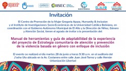 Presentación del “Manual de Formación de Promotoras Comunitarias con Enfoque de Inclusión, Guía de Adaptabilidad y Replicabilidad del Modelo de Prevención de Violencia contra las  Mujeres”
