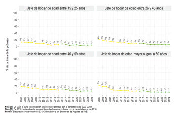 Según edad del jefe de hogar