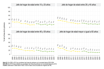 Según edad del jefe de hogar