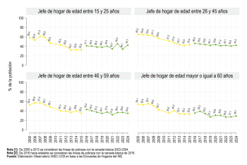 Según edad del jefe de hogar