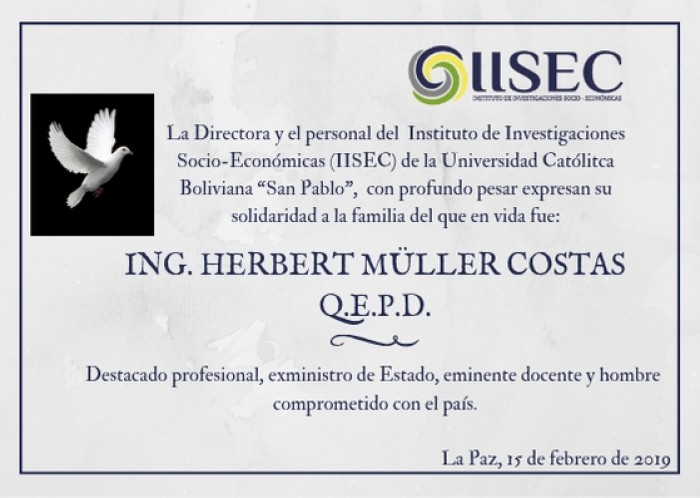 Condolencias de parte del IISEC