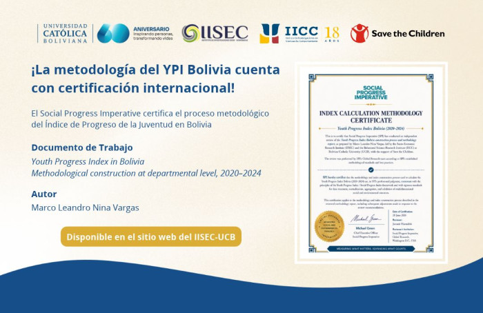 El Social Progress Imperative certifica la metodología del Youth Progress Index in Bolivia