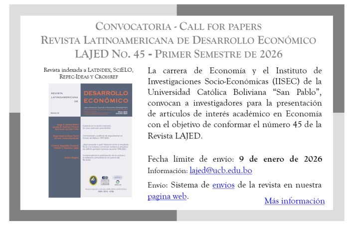 Convocatoria - Revista LAJED No. 45
