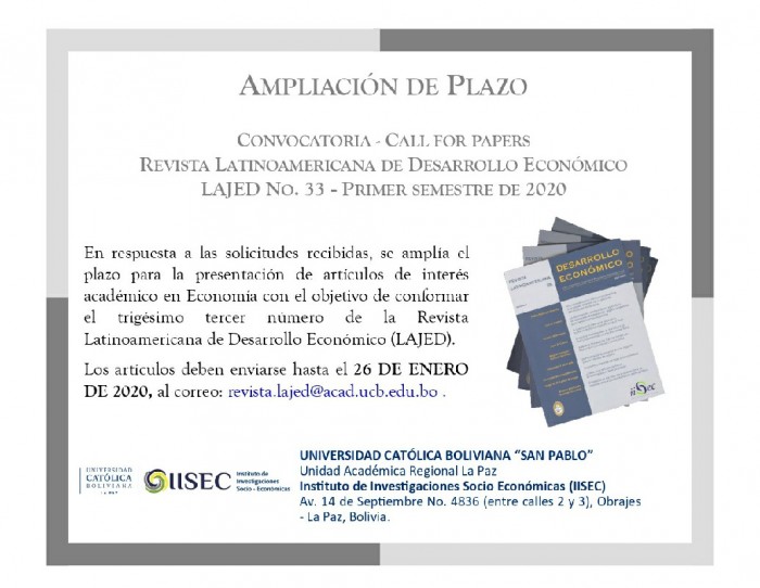 Ampliación del plazo de la Convocatoria Lajed 33