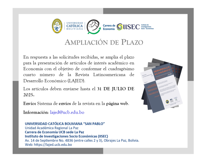 AMPLIACIÓN DE PLAZO – CONVOCATORIA LAJED N.º 44