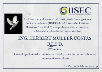 Condolencias de parte del IISEC