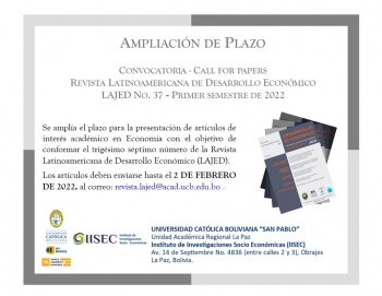 Ampliación de convocatoria LAJED N° 37