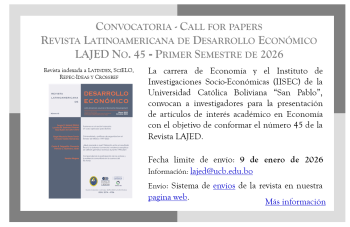 Convocatoria - Revista LAJED No. 45