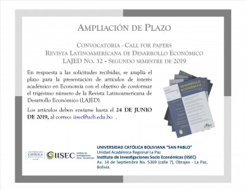 Ampliación de plazo de la convocatoria de la Lajed 32