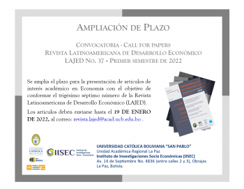 Ampliación de convocatoria LAJED N° 37