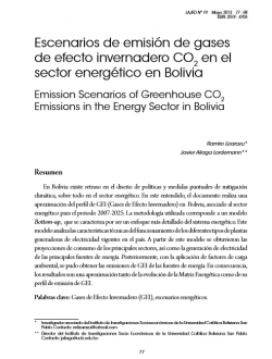 Escenarios de emisión de gases de efecto invernadero CO2 en el sector energético en Bolivia