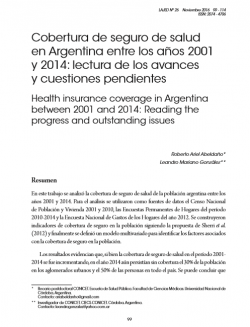 Cobertura de seguro de salud en Argentina entre los años 2001 y 2014: lectura de los avances y cuestiones pendientes