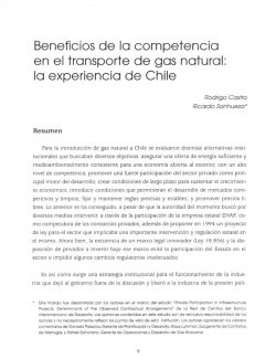 Beneficios de la competencia en el transporte de gas natural: la experiencia de Chile