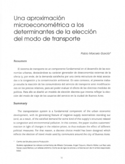 Una aproximación microeconométrica a los determinantes de la elección del modo de transporte