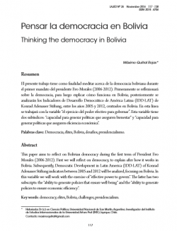 Pensar la democracia en Bolivia