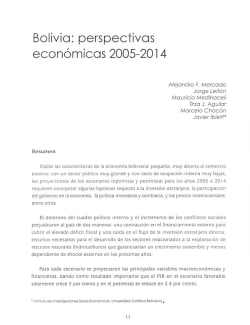Bolivia: perspectivas económicas 2005-2014