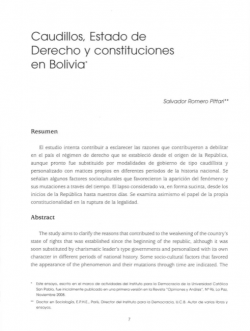Caudillos, Estado de Derecho y constituciones en Bolivia