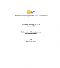 La Inversión y el Crecimiento en la Economía Boliviana