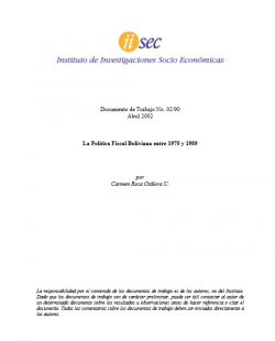 La Política Fiscal Boliviana entre 1975 y 1989