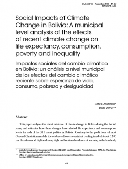 Social Impacts of Climate Change in Bolivia: A municipal level analysis of the effects of recent climate change on life expectancy, consumption, poverty and inequality