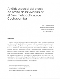 Análisis espacial del precio de oferta de la vivienda en el área metropolitana de Cochabamba