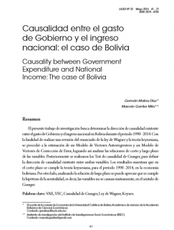 Causalidad entre el gasto de Gobierno y el ingreso nacional: el caso de Bolivia