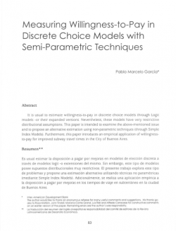 Measuring Willingness-to-Pay in Discrete Choice Models with Semi-Parametric Techniques