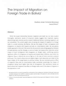 The Impact of Migration on Foreign Trade in Bolivia