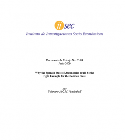 Why the Spanish State of Autonomies could be the  right Example for the Bolivian State