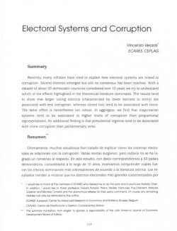 Electoral Systems and Corruption