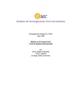 Bolivia en el Contexto de la Crisis Económica Internacional
