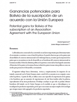 Ganancias potenciales para Bolivia de la suscripción de un acuerdo con la Unión Europea