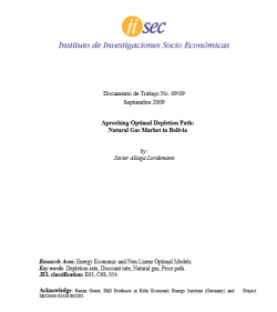 Aproching Optimal Depletion Path:  Natural Gas Market in Bolivia