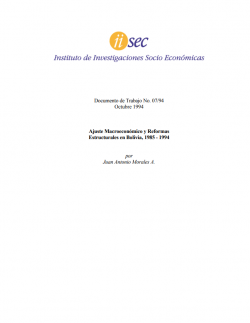 Ajuste macroeconómico y reformas estructurales en Bolivia, 1985 - 1994