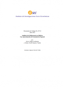 Análisis de la Delincuencia en Bolivia: Una Aproximación de Econometría Espacial