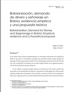 Bolivianización, demanda de dinero y señoreaje en Bolivia: evidencia empírica y una propuesta teórica
