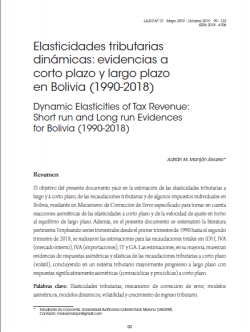 Elasticidades tributarias dinámicas: evidencias a corto plazo y largo plazo en Bolivia (1990-2018)