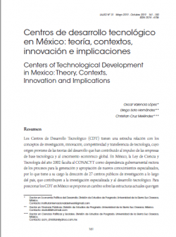 Centros de desarrollo tecnológico en México: teoría, contextos, innovación e implicaciones