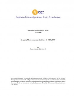 El Ajuste Macroeconómico Boliviano de 1985 a 1989