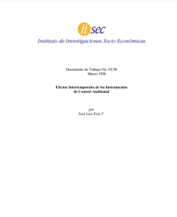 Efectos Intertemporales de los Instrumentos de Control Ambiental