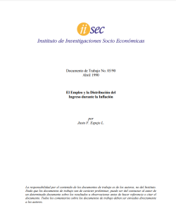 El Empleo y la Distribución del Ingreso durante la Inflación
