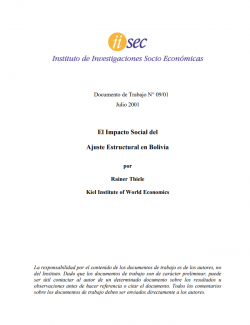 El Impacto Social del Ajuste Estructural en Bolivia