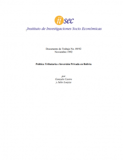 Política Tributaria e Inversión Privada en Bolivia