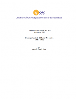 El Comportamiento del Sector Productivo  (1986 - 1991)