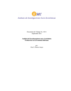 Análisis del Encadenamiento entre Actividades Productivas en la Economía Boliviana